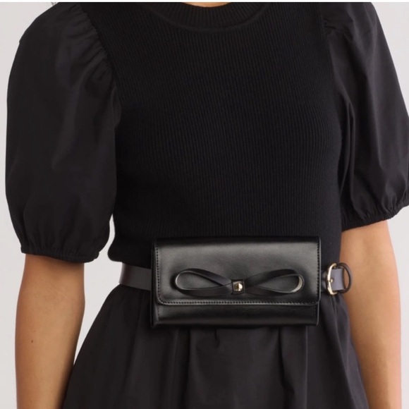 kate spade Handbags - Kate Spade NWT Black Belt Bag with Bow Accent ♠️
